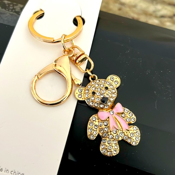 NIP- Adorable 3” Teddy Bear with Bow Keychain - Picture 5 of 9